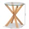 Baxton Studio Lida Glass and Wood Finished End Table 160-10229 - alternate 6
